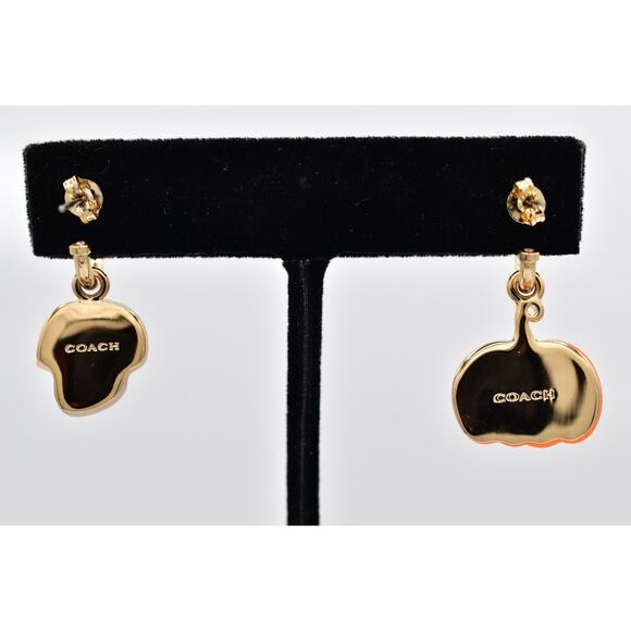 Coach Halloween Skull And Pumpkin Mismatch Earrings Glitter NEW 2024 Rare BinW - Picture 8 of 11